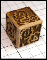 Dice : Dice - 6D - Wood Gear Dice with Numerals - JA Collection Apr 2024